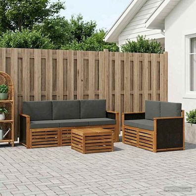 vidaXL Outdoor-Sofagarnitur 6 stk. Natur und Anthrazit