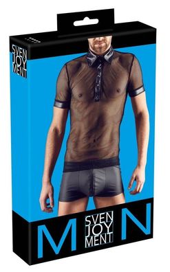 Svenjoyment Herren Shirt - Anmachender Materialmix