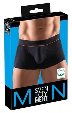 Svenjoyment Herren Pants, schwarze enge Pants, doppellagiger Beutel, Schwarz/Rot