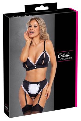 Cottelli Costumes Sexy Ouvert-Dienstmädchen-Set, Schwarz/Weiß, Größe