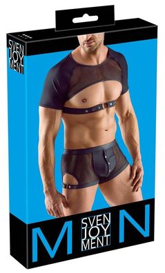 Svenjoyment Mattlook Halbarm-Netzshirt Schwarz, Größe