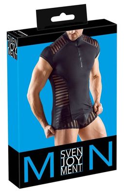 Svenjoyment Herren Streifen-Shirt, Schwarz, Größe