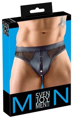 Svenjoyment Riostring in schwarz mit Netzstoff - Stylischer Material-Mix