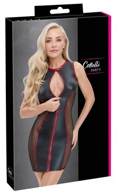 Cottelli PARTY Minikleid Netzeinsatz schwarz