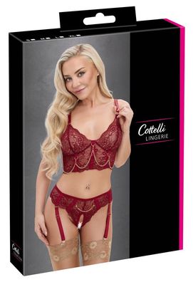 Cottelli Lingerie BH Set mit Ketten rot