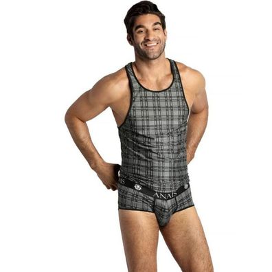 Anais MEN Accesories Balance Top ärmelloses Shirt in Karo-Optik
