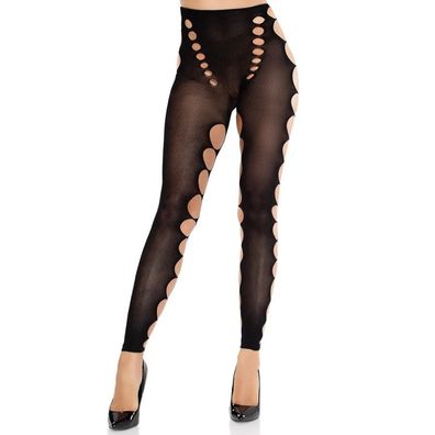 LEG Avenue Hosiery Nahtlose blickdichte Strümpfe mit Fußausschnitt Schwarz