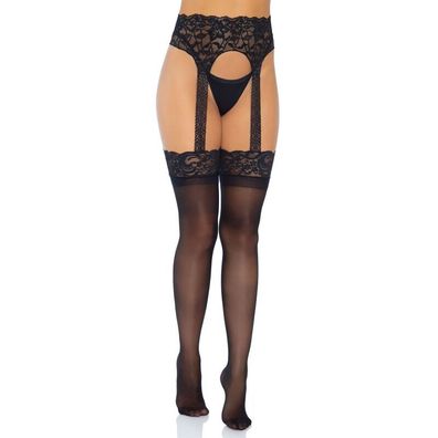 LEG Avenue Hosiery Blickdichter Strumpfgürtel mit Spitze Einheitsgröße
