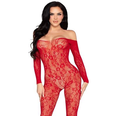LEG Avenue Bodystockings Spitzen-Bodystocking rot Einheitsgröße
