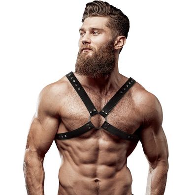 Fetish Submissive Herren-Brustgeschirr aus Ökoleder