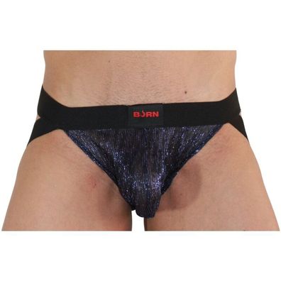 Burn Jockstrap glänzend Blau/Schwarz für Männer