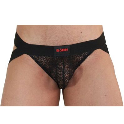 Burn Jockstrap Jock Lingerie Schwarz mit Glanzdetails