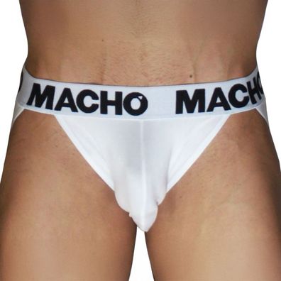 Macho Underwear Jockstrap Mx29bl mit doppelten Stützbändern, weiß