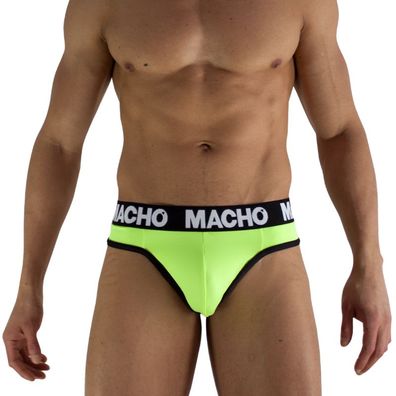 Macho Underwear Stringtanga mit doppelten Stützbändern, fluoreszierend gelb