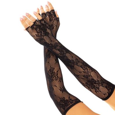 Leg Avenue Fingerlose Netzhandschuhe mit Blumenmuster