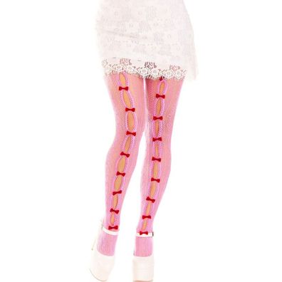 Leg Avenue Netzstrümpfe mit Herzöffnungen und Schleifen