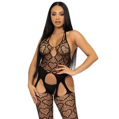 Leg Avenue Sweet Heart Straps Bodystocking aus Netz