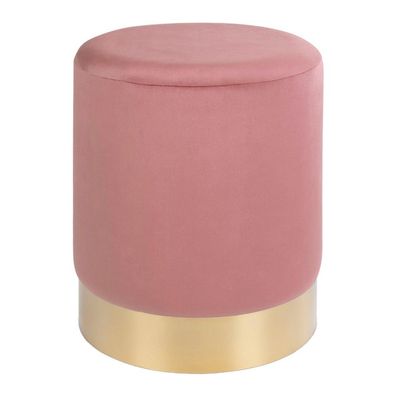 House Nordic Gamby Pouf – Samt Hocker Rosa oder Schwarz mit Messingfüße