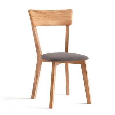 Leon M85 Esszimmerstuhl Eiche mit Graphitstoffbezug – Minimalistisches Design