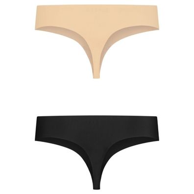 Bye Bra Tanga Invisible im 2er-Pack beige und schwarz
