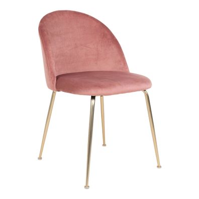 Geneve Esszimmerstuhl Samt Rosa 2er Set – Eleganter Samt & Messingoptik Beine