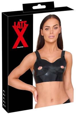 Late X Latex-BH-Top mit Cut-outs für Nippelspiele, schwarz