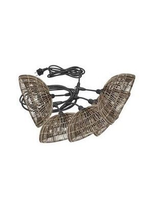 PR Home Hue Outdoor Lichterkette mit Polyrattan Schirmen Grau Beige