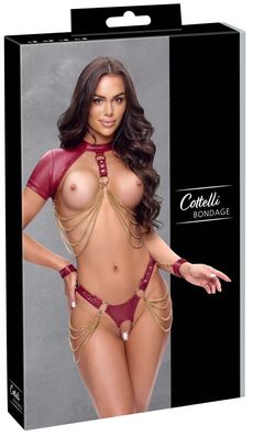 Cottelli Bondage Ouvert-Set mit Top und Rio-String rot