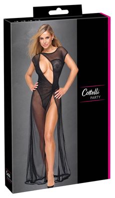 Cottelli PARTY langes Netzkleid mit Body schwarz