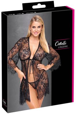 Cottelli Lingerie Kimono Spitze in schwarz
