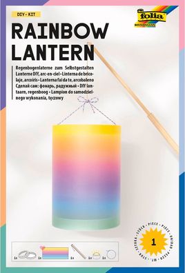 folia 996-1 - Rainbow Lantern DIY-KIT, ca. Ø 15 cm x 22 cm - Laternen Bastelset für e