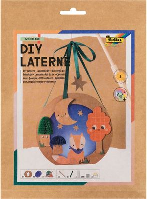 folia 94402 - DIY Laterne Woodland, ca. 19 x 17,5 x 6 cm - Laternen Bastelset gestalt