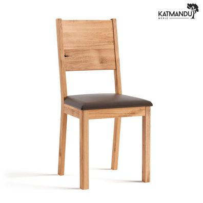 Eleganter Esszimmerstuhl Prato Eiche mit Sitzpolster braun – Massivholz Stuhl mi