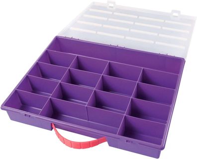 folia 43012 - Sortierbox, Sortimentskasten aus Kunststoff mit Tragegriff und 16 Fäche