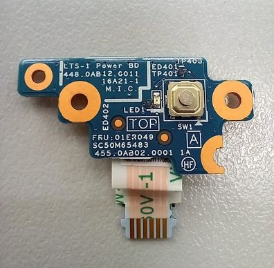 Lenovo ThinkPad T570 P51s Power Button Board mit Kabel 01ER049
