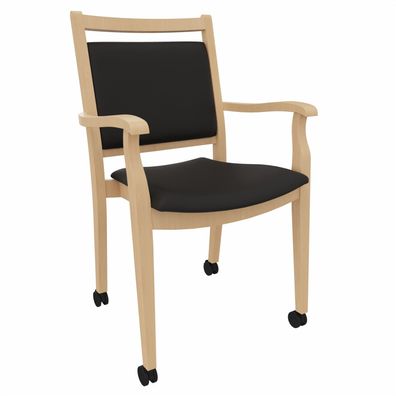 Pflegestuhl André mit Armlehnen und Rollen – Ideal für Senioren im Altenheim ode