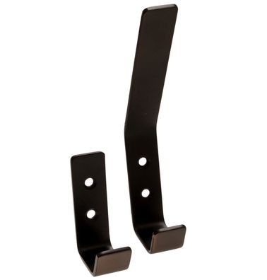 Garderobenhaken Edelstahl Schwarz matt Wandhaken mit 2 Holzschrauben