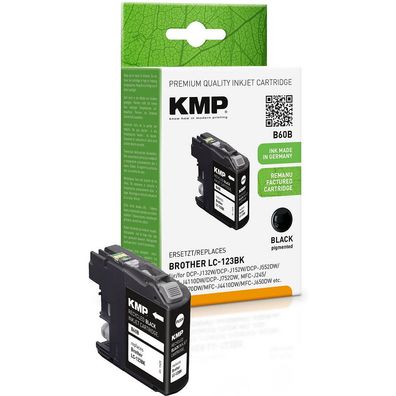 KMP B60B schwarz Tintenpatrone ersetzt Brother LC-123BK