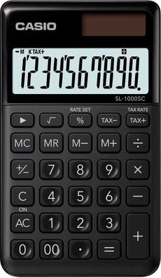 CASIO SL-1000SC-BK stylischer Taschenrechner, 10-stellig, Schwarz