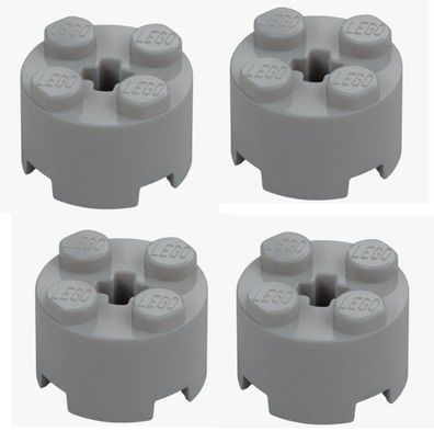 LEGO® 4x Rundstein 2x2 Medium Stone Grey Hellgrau 6143 4211526 Kreuzachse NEU