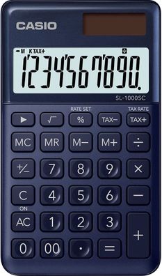 Casio SL-1000SC-NY stylischer Taschenrechner, 10-stellig, marineblau