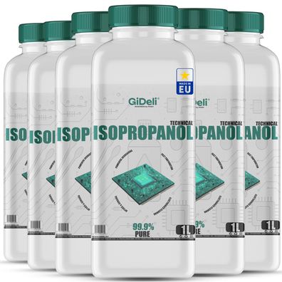 Isopropanol 6L Technisch 99,9% IPA Reiniger & Entfetter für Industrie GiDeli