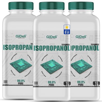 Isopropanol 3L Technisch 99,9% IPA Reiniger & Entfetter für Industrie GiDeli