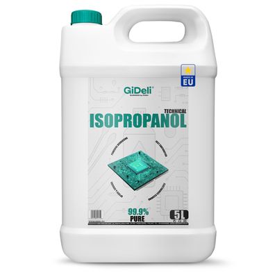 Isopropanol 5L Technisch 99,9% IPA Reiniger & Entfetter für Industrie GiDeli