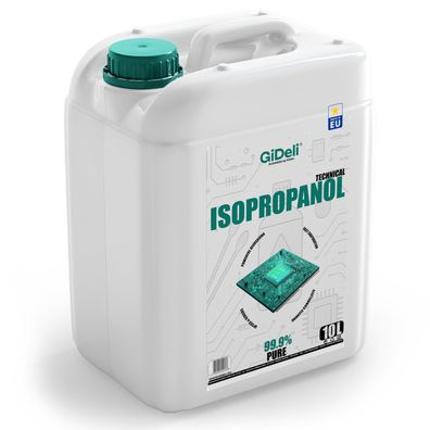 Isopropanol 10L Technisch 99,9% IPA Reiniger & Entfetter für Industrie GiDeli