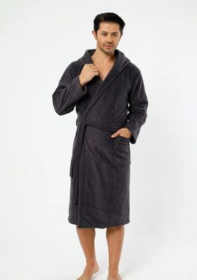 Teilen Herren Bademantel mit Kapuze und Gürtel Warm Hausmantel M-2XL