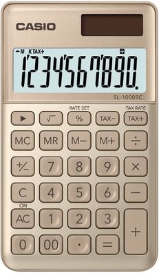 CASIO SL-1000SC-GD stylischer Taschenrechner, 10-stellig, GOLD