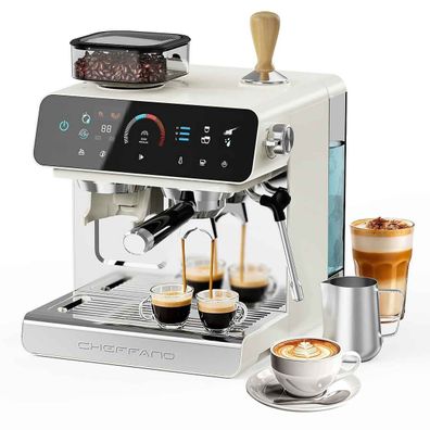 Espresso Siebträgermaschine mit Mahlwerk 20 Bar, Espressomaschine Kaffeemaschine