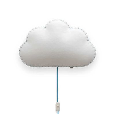 Softlampe Nachtlicht und Wandlampe Wolke, gelbe Naht, handgenäht, 53x34 cm für