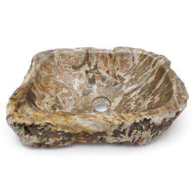 Versteinertes Holz Waschbecken #56 Versteinertem Fossiles Naturstein Steinwaschbecken